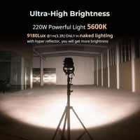 SMALLRIG RC 220B Pro 220W COB videólámpa Bowens csatlakozóval, 2700K-6500K, CRI 95+, app vezérlés 4