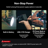 SMALLRIG RC 60B COB Video Svjetlo s Baterijom od 3400 mAh, Ručno Bicolor LED Svjetlo, Type-C PD Brzo Punjenje, 2700K-6500K, CRI 97+, 9 Svjetlosnih Efekata, 3