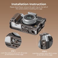 SMALLRIG Retro Védőkeret FUJIFILM X100VI Fényképezőgéphez - Fekete Alumínium Kamera Cage Sínnel és Vakupapuccsal, 133g 3
