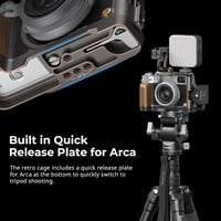 SMALLRIG Retro Védőkeret FUJIFILM X100VI Fényképezőgéphez - Fekete Alumínium Kamera Cage Sínnel és Vakupapuccsal, 133g 6