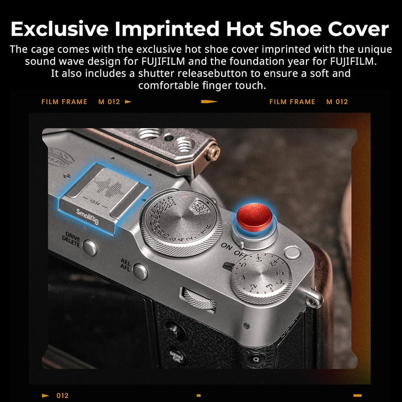 SMALLRIG Retro Védőkeret FUJIFILM X100VI Fényképezőgéphez - Fekete Alumínium Kamera Cage Sínnel és Vakupapuccsal, 133g