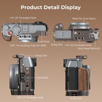 SMALLRIG Retro Védőkeret FUJIFILM X100VI Fényképezőgéphez - Fekete Alumínium Kamera Cage Sínnel és Vakupapuccsal, 133g 2