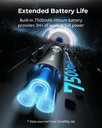 SMALLRIG RF10C RGB LED Fotólámpa, 4 Színű Fényforrás, 20 Mintaszűrővel, 7500mAh Akkumulátor, Alumínium Ház, Fotózáshoz, Videókészítéshez - 4 4