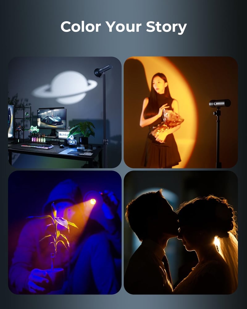 SMALLRIG RF10C RGB LED Fotólámpa, 4 Színű Fényforrás, 20 Mintaszűrővel, 7500mAh Akkumulátor, Alumínium Ház, Fotózáshoz, Videókészítéshez - 4
