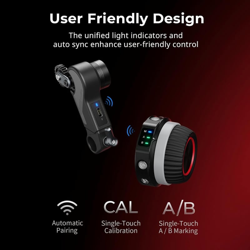 SMALLRIG Wireless Follow Focus Kit Lite kézi vezérlővel és motoros vevővel