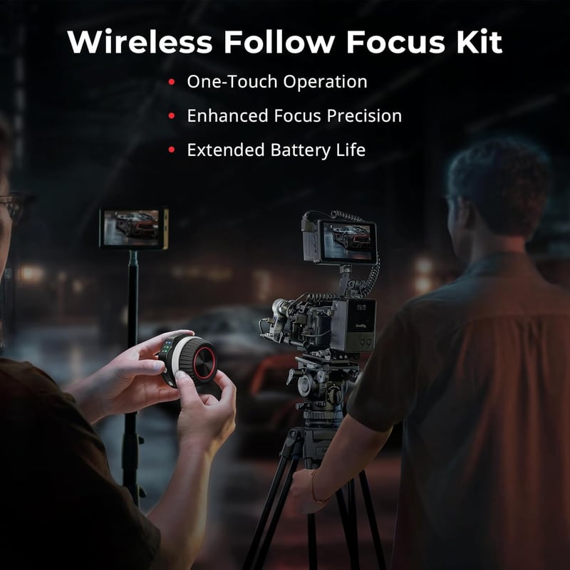 SMALLRIG Wireless Follow Focus Kit Lite kézi vezérlővel és motoros vevővel