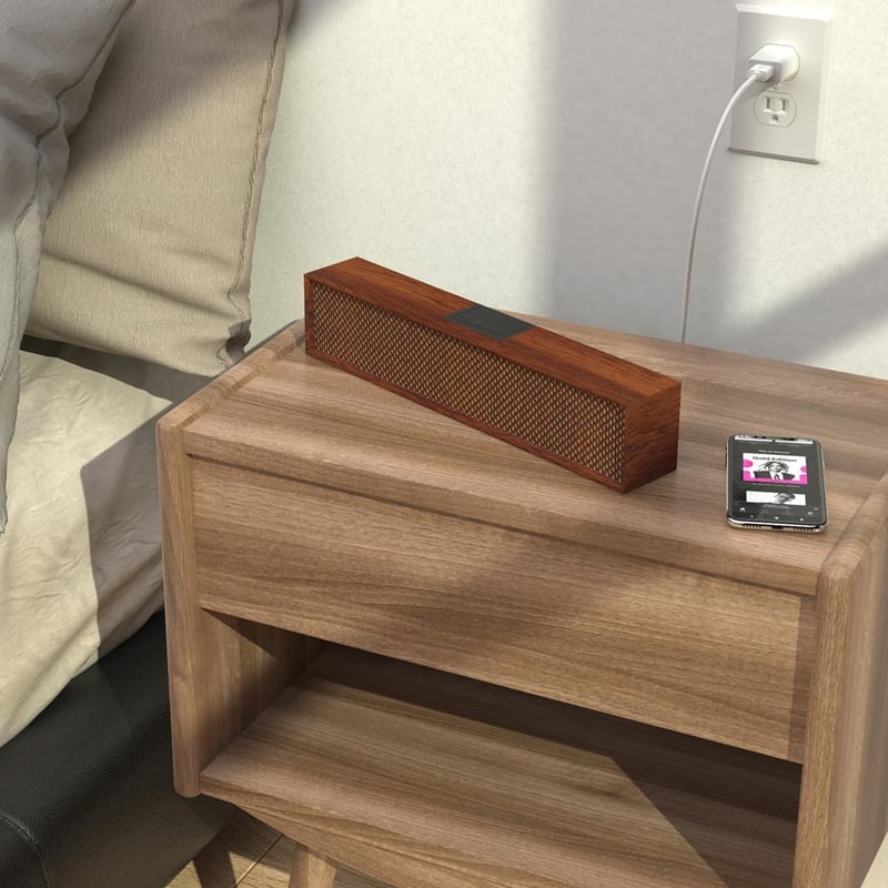 Smalody Bluetooth Hangszóró, Vezeték Nélküli Fa Hangfal Sztereó Basszussal PC Laptop Gaming Számítógép Okostelefon