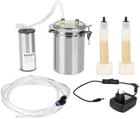Smandy 2L Elektromos Fejőgép Dupla Fejjel - Hordozható Vákuumos Fejőberendezés Juhoknak, Kecskéknek - Rozsdamentes Acél Tejgyűjtő Tartállyal 1