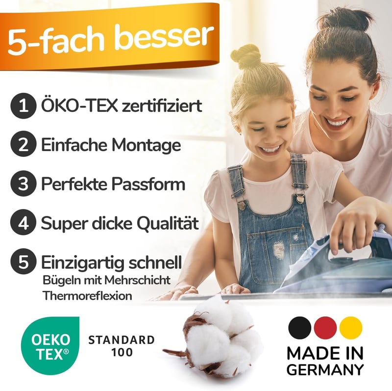 smart&gentle Turbo Vasalóalátét 120x40cm Oeko-Tex Pamut Hővisszaverő