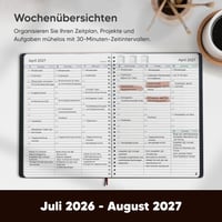 Učiteľský diár a školský plánovač Smart Panda 2026 – 2027 – Týždenný kalendár s 30-minútovým rozvrhom – Akademický kalendár od júla 2026 do augusta 2027 – Mäkká väzba, formát A4, v nemeckom jazyku 2