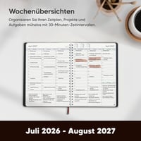 Učiteľský diár a školský plánovač Smart Panda 2026 – 2027 – Týždenný kalendár s 30-minútovým rozvrhom, akademický kalendár od júla 2026 do augusta 2027, A5 mäkká väzba, v nemeckom jazyku 2