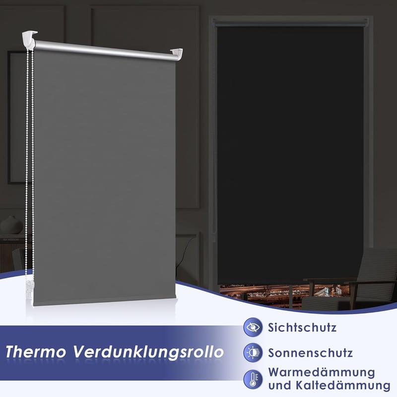 smartdemo Sötétítő Roletta 50x130cm Szürke Fúrás Nélkül Hővédelem
