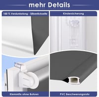 smartdemo Sötétítő Roletta 50x130cm Szürke Fúrás Nélkül Hővédelem 4