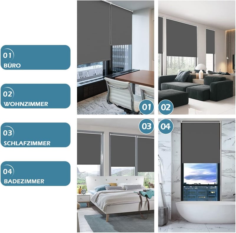 smartdemo Sötétítő Roletta 50x130cm Szürke Fúrás Nélkül Hővédelem