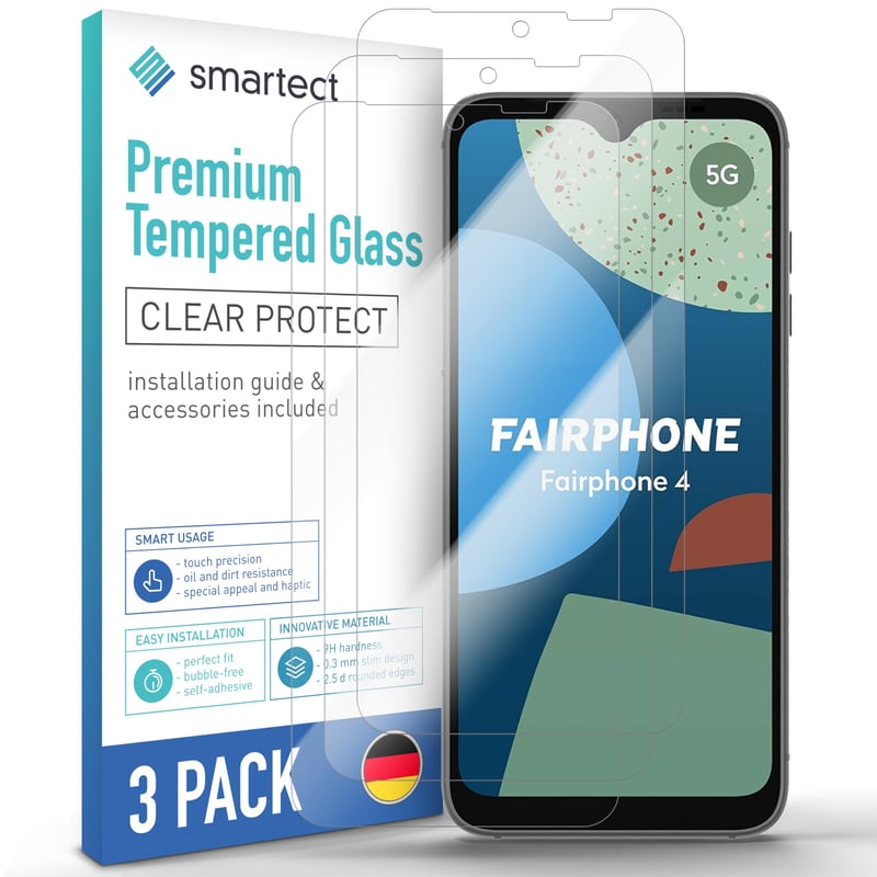 smartect Tvrdené sklo na fotoaparát pre Fairphone 4 – balenie 3 ks, ochranná fólia s výrezom na fotoaparát