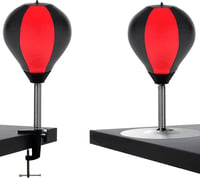 SMARTIUM Antistressz Mini Boxzsák Asztali Csipesszel és Tapadókoronggal - Fekete-Piros Boksz Labda Gyerekeknek és Felnőtteknek 1
