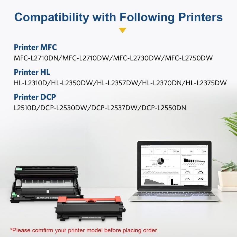 SMARTOMI DR2400 TN2420 Dobegység Tonerrel Brother Nyomtatókhoz DCP-L2510 DCP-L2530 HL-L2310 HL-L2350 MFC-L2710 Kompatibilis