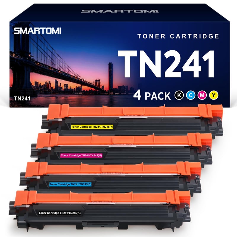 SMARTOMI TN241 TN245 TN242 TN246 Kompatibilná tonerová kazeta pre tlačiarne Brother HL-3140CW HL-3150CDW HL-3170CDW MFC-9130CW DCP-9020CDW – 4 ks