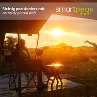 Smartpeas Kempingszőnyeg 250x250cm - Kék/Szürke Előtető Szőnyeg Rozsdamentes Acél Fűzőszemekkel - Vízáteresztő, Mosható HDPE Kültéri Szőnyeg 5