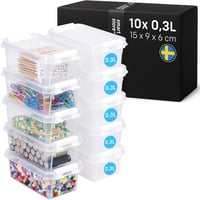 SmartStore 10 db Műanyag Tárolódoboz Fedővel 0,3L Konyha Szervezés 1