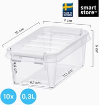 SmartStore 10 db Műanyag Tárolódoboz Fedővel 0,3L Konyha Szervezés 2