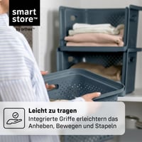 Organizér do skrine SmartStore 18 l, sivý s rúčkami, 4 ks – úložný košík do šatníka — odlomený roh zásuvky (stav: pozri 2. obrázok) 9