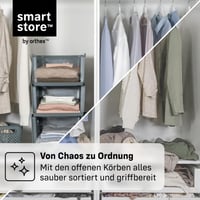 Organizér do skrine SmartStore 18 l, sivý s rúčkami, 4 ks – úložný košík do šatníka — odlomený roh zásuvky (stav: pozri 2. obrázok) 7