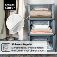 Organizér do skrine SmartStore 18 l, sivý s rúčkami, 4 ks – úložný košík do šatníka — odlomený roh zásuvky (stav: pozri 2. obrázok) 10