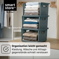 Organizér do skrine SmartStore 18 l, sivý s rúčkami, 4 ks – úložný košík do šatníka — odlomený roh zásuvky (stav: pozri 2. obrázok) 8