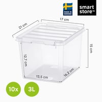 Cutie de depozitare SmartStore cu capac – Set de 10 cutii mici de 3L – 21x17x15 cm 2