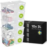 Cutie de depozitare SmartStore cu capac – Set de 10 cutii mici de 3L – 21x17x15 cm 1