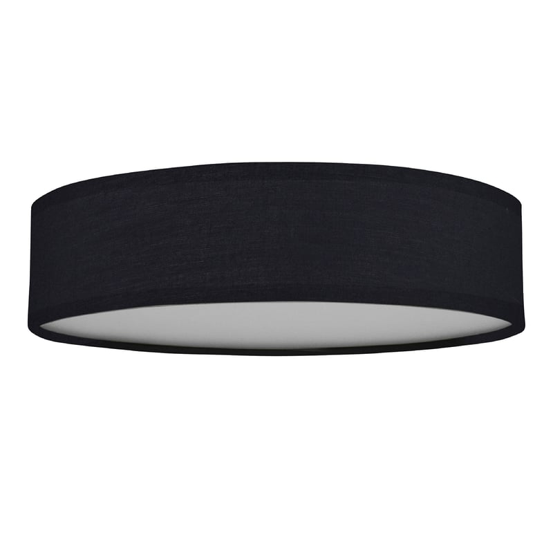 Čierne textilné stropné svietidlo Smartwares s priemerom 40 cm, 3x pätica E14, látkové tienidlo