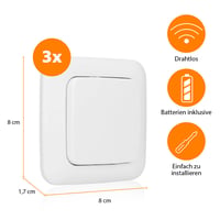 Smartwares SH4-99567 Plug & Connect súprava bezdrôtových zásuviek do spálne – 3 samostatné vypínače a 1 vstavaný modul 3