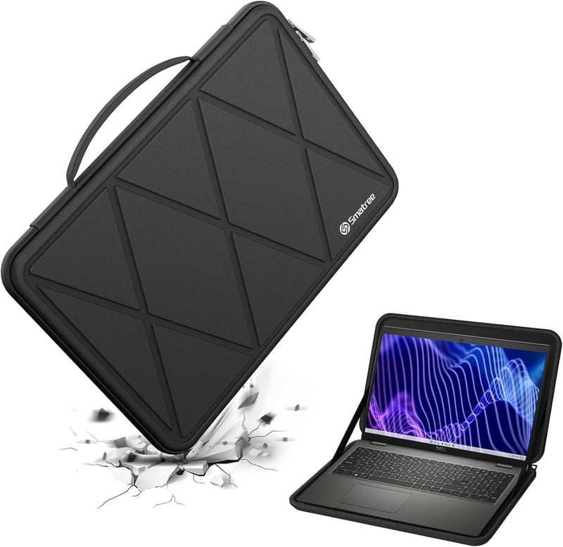 Smatree Kemény EVA Védőtok 15,6" Dell Latitude 3550/3540 Laptophoz - Vízálló, Ütésálló Notebook Táska Gyémántmintával, Fekete (X8278)