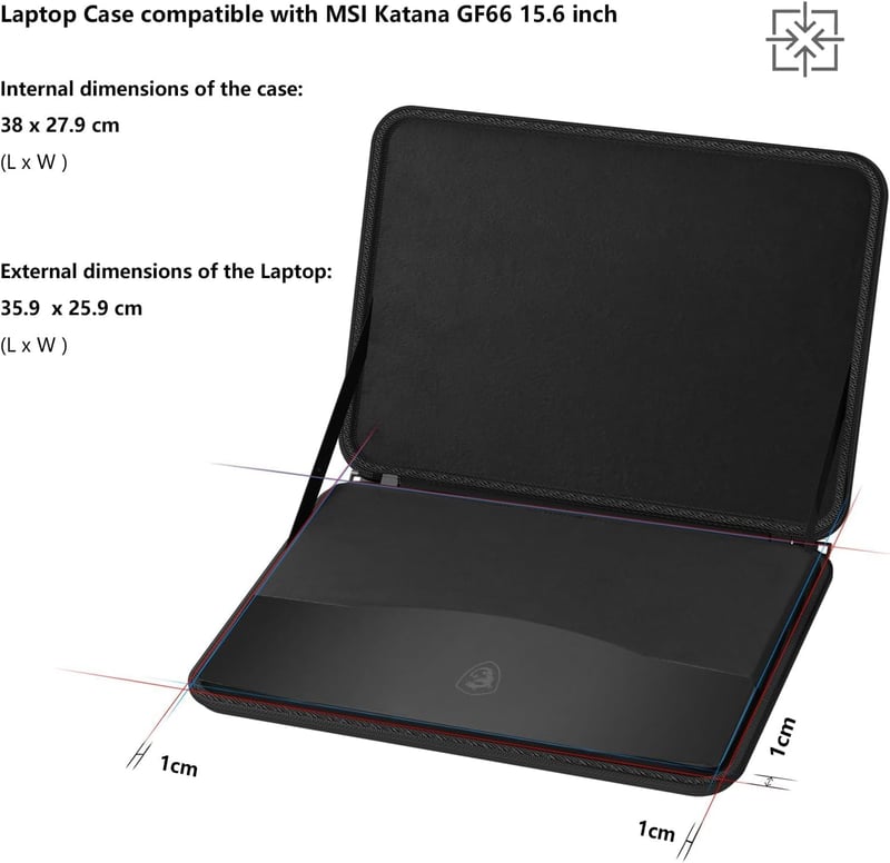 Smatree Kemény Laptop Táska 15.6" - MSI Sword, Katana GF66, GF63 Thin és Creator Z16 Modellekhez - Ütésálló Fekete Hordtáska Gamer Laptopokh