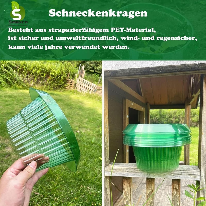 Smaxcn Inele anti-melci, set de 30 bucăți - protecție naturală pentru salată și varză, plastic rezistent la intemperii, diametru 24 cm, verde