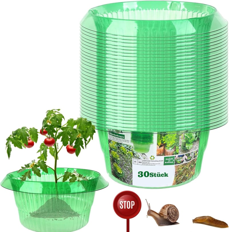 Smaxcn Inele anti-melci, set de 30 bucăți - protecție naturală pentru salată și varză, plastic rezistent la intemperii, diametru 24 cm, verde
