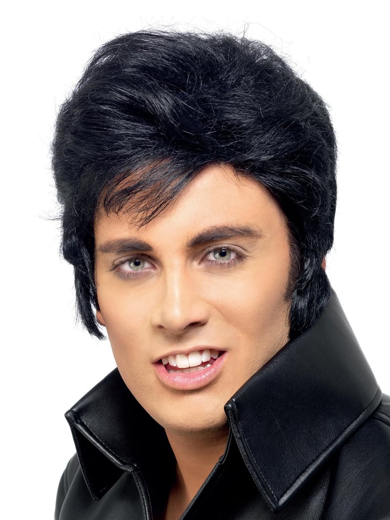 Smiffys Elvis parochňa ku kostýmu čierna halloweenska parochňa doplnok ku kostýmu pre dospelých