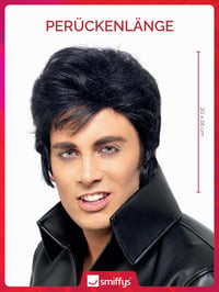 Smiffys Elvis parochňa ku kostýmu čierna halloweenska parochňa doplnok ku kostýmu pre dospelých 5