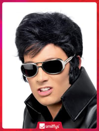 Smiffys Elvis parochňa ku kostýmu čierna halloweenska parochňa doplnok ku kostýmu pre dospelých 2