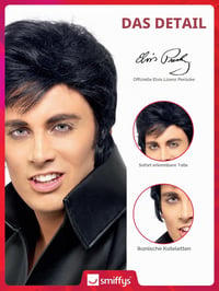 Smiffys Elvis parochňa ku kostýmu čierna halloweenska parochňa doplnok ku kostýmu pre dospelých 4