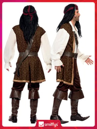 Pirátsky kostým Smiffys High Seas – hnedý – veľkosť M 6