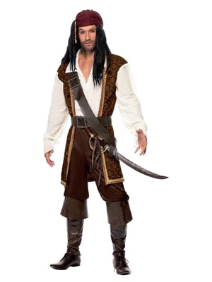 Pirátsky kostým Smiffys High Seas – hnedý – veľkosť M