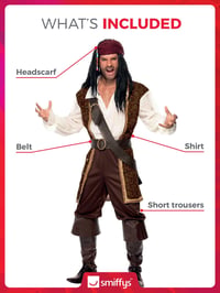 Pirátsky kostým Smiffys High Seas – hnedý – veľkosť M 4