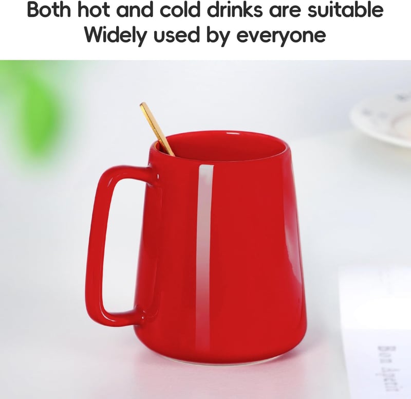 Smilatte 720 ml Kerámia Kávéscsésze Piros Férfiaknak Nőknek