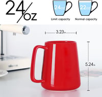 Smilatte 720 ml Kerámia Kávéscsésze Piros Férfiaknak Nőknek 2