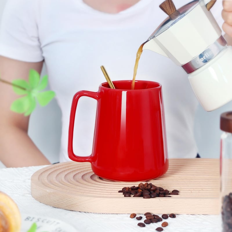 Smilatte 720 ml Kerámia Kávéscsésze Piros Férfiaknak Nőknek