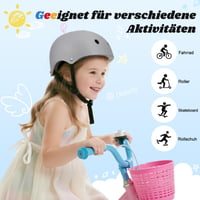 Detská cyklistická prilba Smilfree pre chlapcov a dievčatá - Ľahká skateboardová prilba na bicykel, kolobežku, BMX, veľkosť M, sivá 2