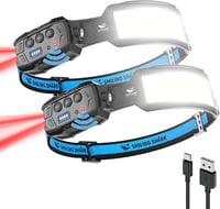 Smiling Shark LED fejlámpa 2db mozgásérzékelővel, 270° fénykör, USB töltős - 2 Pack, Female. 1