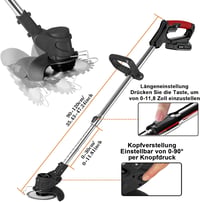 SMILOVII 21V Akkus Fűnyíró 3in1 Kefe Vágó 8500 rpm Teleskópos Nyéllel 2